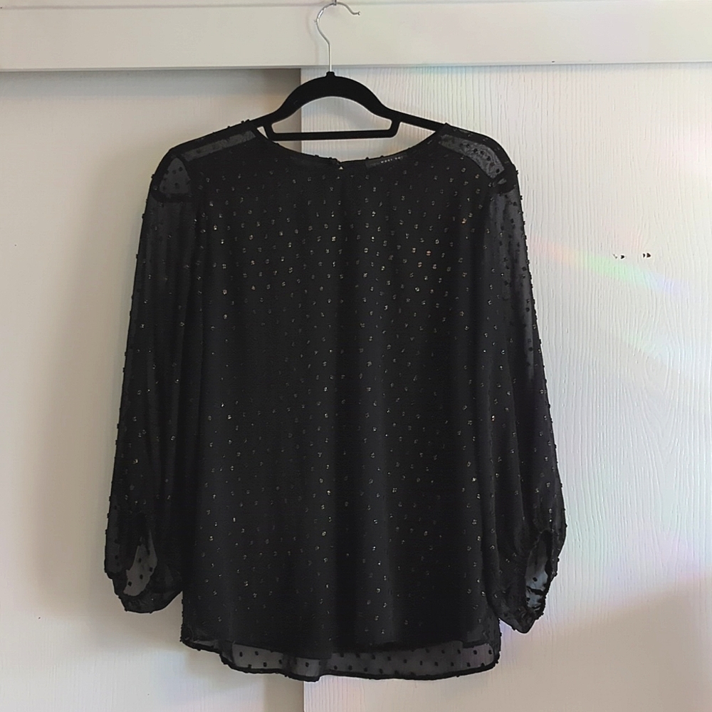 Gold and Black Polka Dot Top